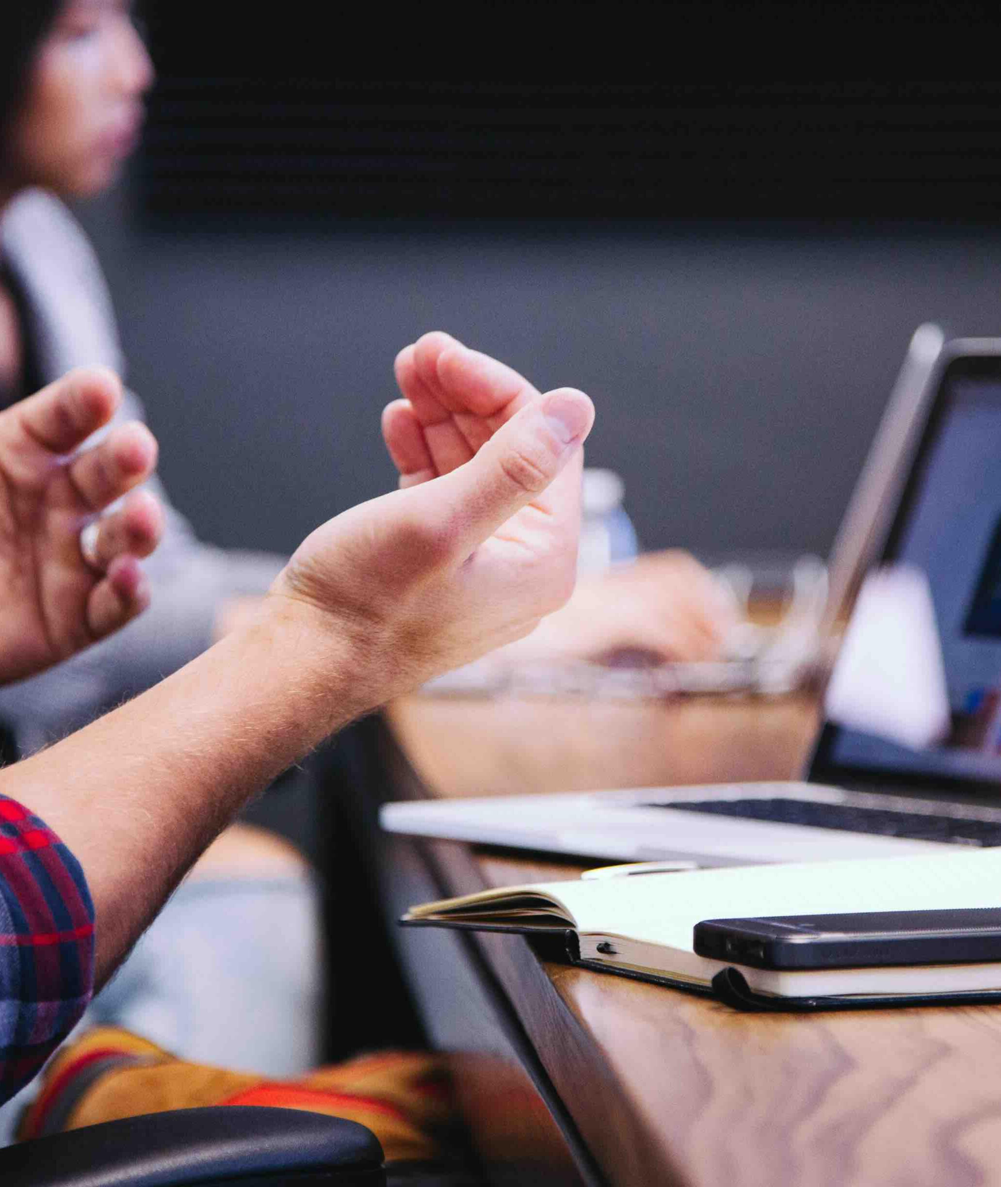 Image of a consultant in a meeting.